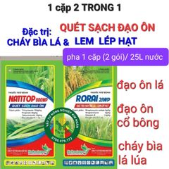 Thuốc trừ bệnh đạo ôn lúa, cháy bìa lá lúa và lem lép hạt trên lúa, cặp đôi trừ đạo ôn cháy bìa lá và lem lép hạt lúa