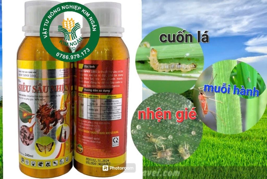 (240ml) Thuốc trừ sâu New Tapky 10EC, hiệu Siêu Sâu Nhện 240m: đặc trị sâu cuốn lá lúa, nhện gié, muỗi hành, sâu đục trái, sâu đục thân