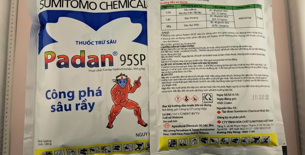 (100gam) Padan Nhật 95SP - Thuốc đặc trị sâu cuốn lá, sâu đục thân, rầy nâu, sâu khoang