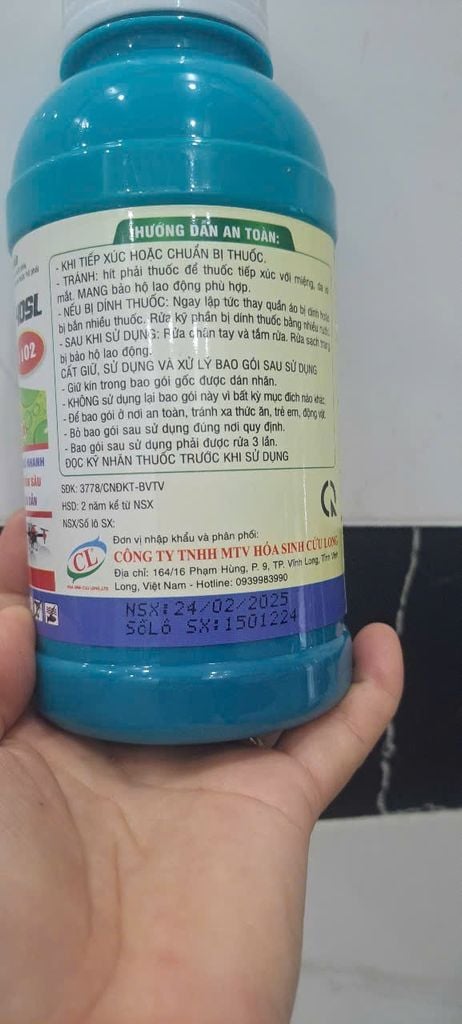 PYRAMOS 40SL 1102 450ml: phòng trừ thán thư, mốc sương, thối trái, ghẻ trái, sơ đen mít, bạc lá
