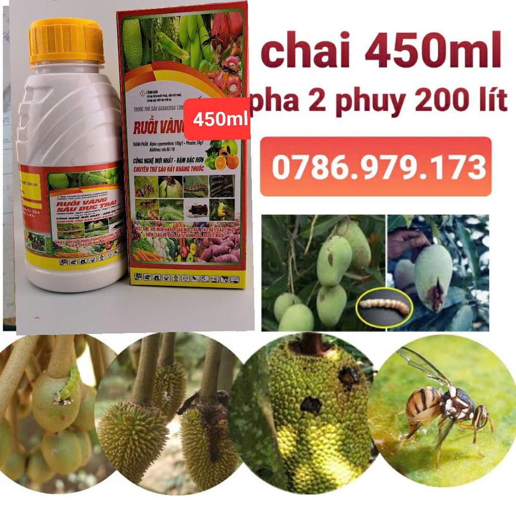 Siêu sạch sâu 450ml, Kasakiusa 130ew: đặc trị bọ trĩ, ruồi đục trái, sâu cuốn lá, rầy xanh, bọ trĩ, muỗi hành, ruồi vàng, rệp sáp