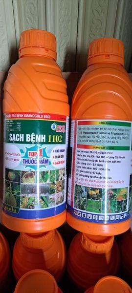 Thuốc trừ bệnh sạch bệnh 1102 1 lít - Grandgold 80sc 1 lít -   1 lít:  đặc trị nấm bệnh, vàng lá, khô vằn, nấm hồng trên sầu riêng