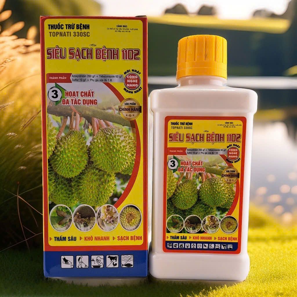 (Chai 200ml) Thuốc trừ bệnh TOPNATI 330SC, hiệu SIÊU SẠCH BỆNH 1102: hoạt chất đa tác dụng- phòng trừ nấm bệnh hiệu quả trên cây trồng