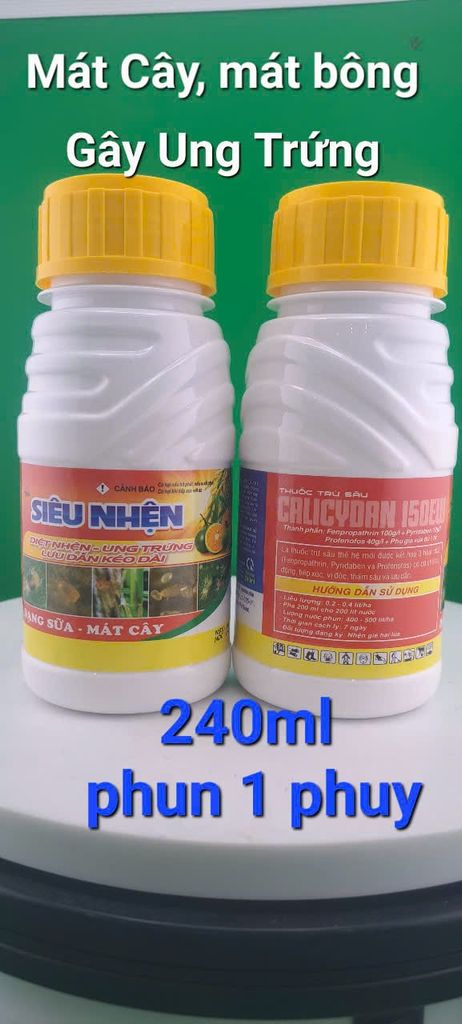 Siêu Nhện 240ml, 450ml, Vua nhện Naka Calicydan 150 EW: trị nhện đỏ, nhện gié, nhện lông nhung và gây ung trứng, mát cây, mát bông
