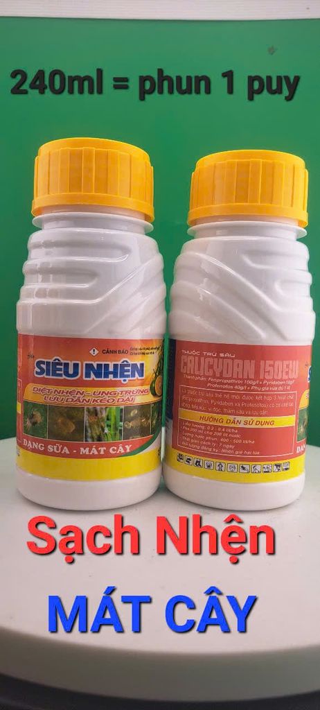 Siêu Nhện 240ml, 450ml, Vua nhện Naka Calicydan 150 EW: trị nhện đỏ, nhện gié, nhện lông nhung và gây ung trứng, mát cây, mát bông