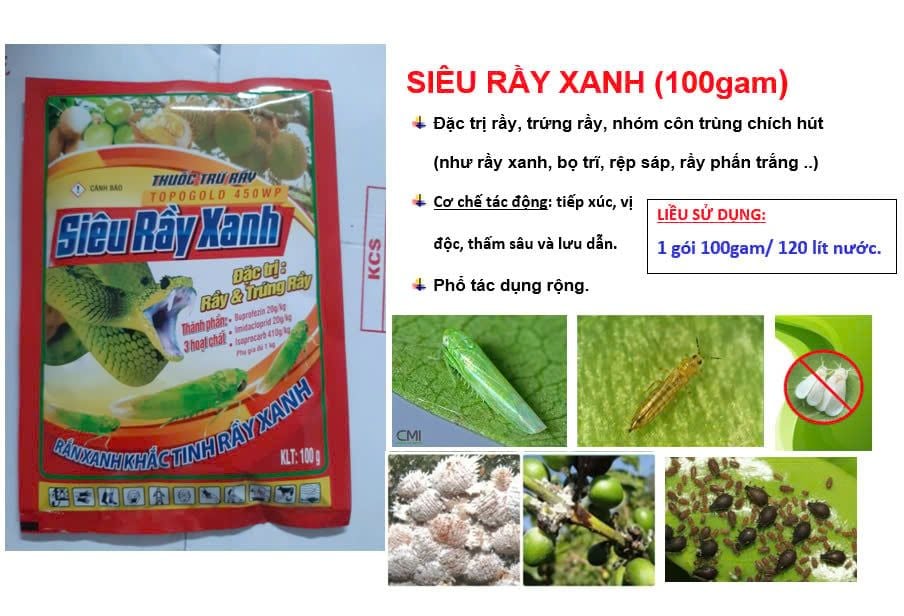 ( 100gr) Topogold 450WP hiệu SẠCH RẦY XANH, siêu rầy xanh 100gam: trừ rầy xanh, rầy phấn trắng, bọ trĩ, rệp sáp, bọ xít muỗi