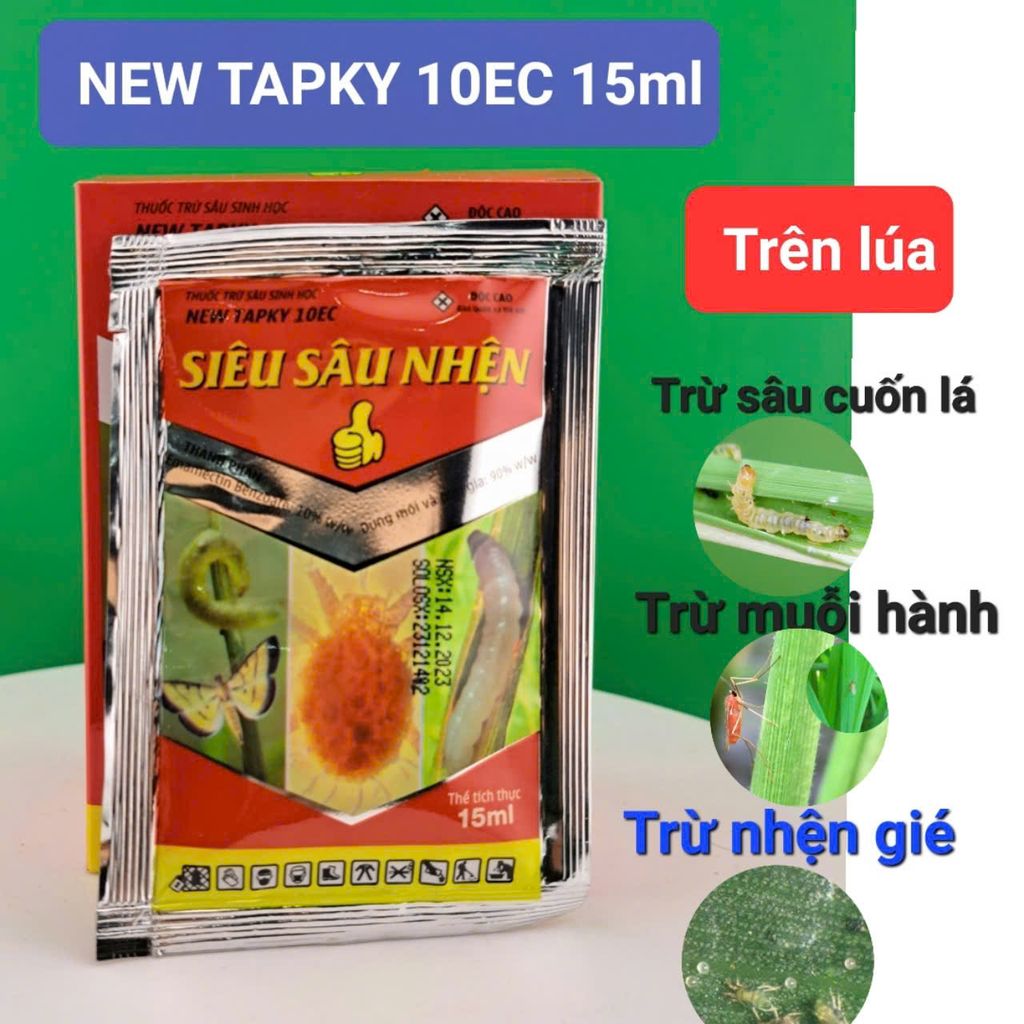(20ml) Newtapky 10ec, Siêu Sâu 1102 20ml, new tapky 10EC: đặc trị sâu cuốn lá, muỗi hành, nhện gié, Sâu ăn Đọt Rau Màu, Hoa Kiểng, sâu đục thân bắp