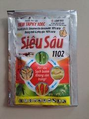 Siêu sâu  1102 20ml, đặc trị sâu cuốn lá lúa, nhện gié, muỗi hành, sâu keo trên lúa, sâu đục trái bắp, sâu đục trái cà, sâu ăn lá, sâu xanh dưa hấu