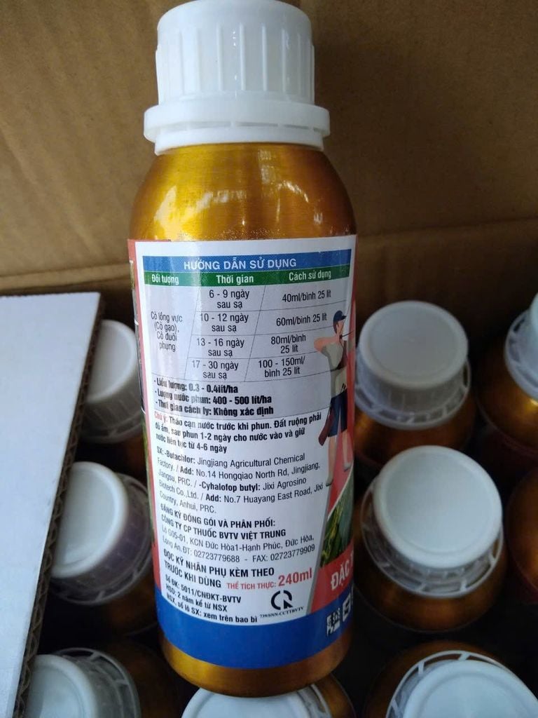 (chai nhôm) Thuốc trừ cỏ Siêu tốc, Beeco 345 240ml: đặc trị cỏ lồng vực, cỏ đuôi phụng, cỏ gạo , không làm đỏ lúa