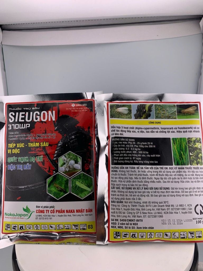 (100g) Thuốc Trừ Sâu Sieugon 370WP : diệt côn trùng chích hút, rệp sáp, bọ trĩ, rầy nâu, rầy xanh, rầy phấn trắng, rầy lưng trắng lúa