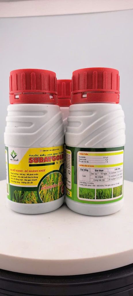 (240ml) Chất điều hòa sinh trưởng Subaygold 4.55L: chuyên dùng cho lúa ra rễ mạnh, đẻ nhánh khỏe, nở bụi, kích trổ đồng loạt, vô gạo nhanh