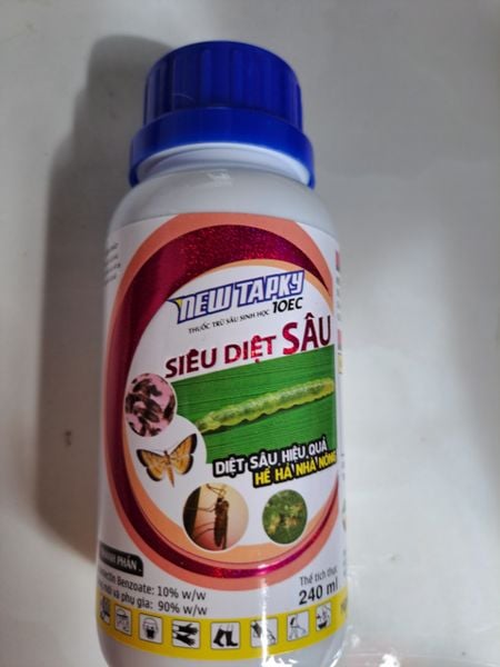 New Tapky 10EC, Siêu Diệt Sâu 240ml: đặc trị sâu cuốn lá lúa, nhện gié, muỗi hành, sâu đục trái, sâu đục thân