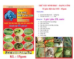 Gói Tê Giác Diệt Sâu 70gam: trừ sâu sinh học dạng cốm NewMectin 126WG: trừ sâu ăn bông, sâu cuốn lá, sâu vẽ bùa, sâu đục trái cà, trái ớt, trái bắp, sâu xanh da láng