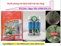 Combo Phòng trừ bệnh thối trái sầu riêng - pha 200L nước, Metalaxyl nước, BINYVIL 70WP - Mancozeb + Fosetyl-aluminium
