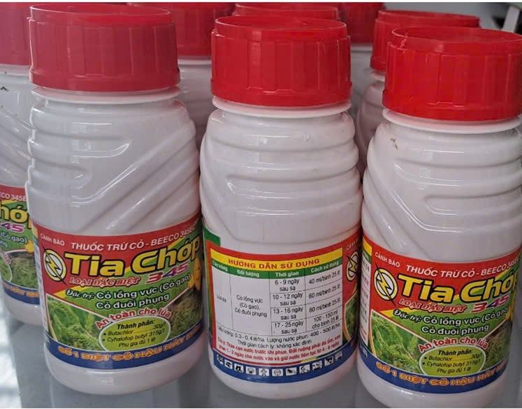 Thuốc trừ cỏ lồng vực, cỏ đuôi phụng, cỏ gạo - sạch cỏ 345, beeco 345, tia chớp 345, hai lúa cỏ 345
