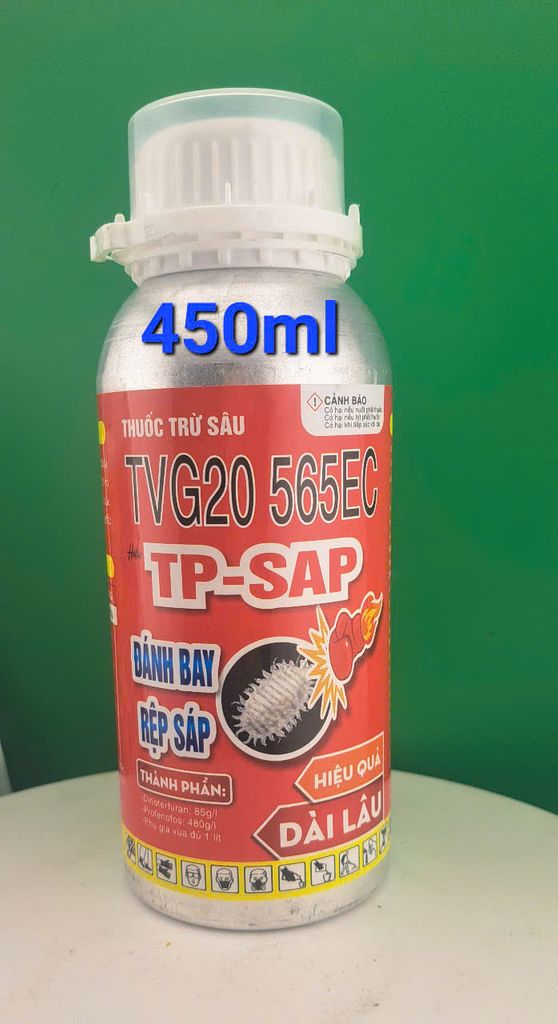 (450ml) TVG 20 565EC: Trừ rệp sáp, rầy xanh, rầy phấn trắng, bọ trĩ, muỗi hành, mọt đục cành, chết kiến