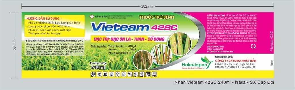 (Phun 5 bình = 5 công) Cặp đạo ôn vi khuẩn naka japan, Vieteam Calistar, 5 Trong 1