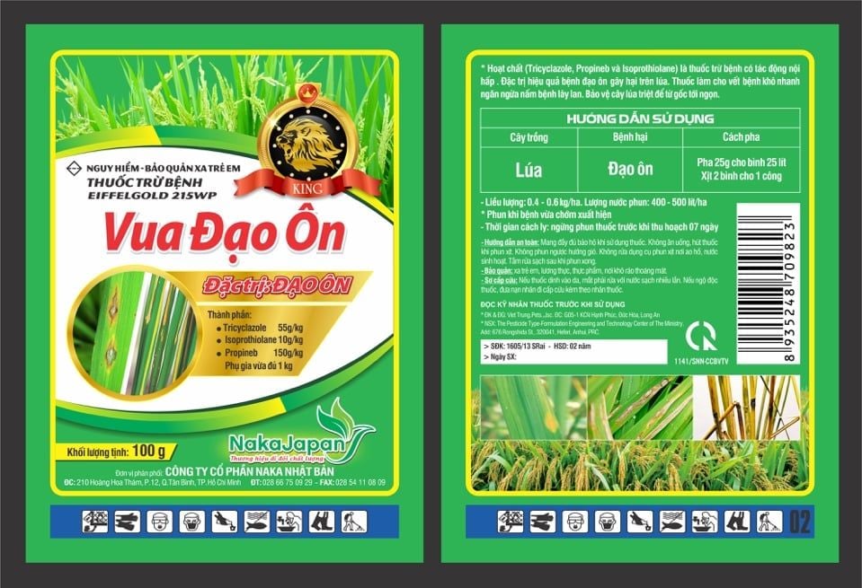 (100gam) Vua đạo ôn EIFFELGOLD 215WP 100gam - phòng trừ đạo ôn lúa, đạo ôn lá, đạo ôn cổ bông