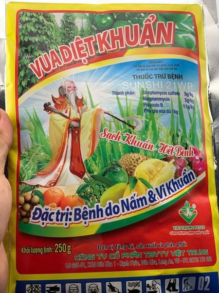 (250g) Thuốc Trừ Bệnh Sunshi 21WP, Vua Diệt Khuẩn hình ông bụt: trừ nấm và khuẩn, trừ bạc lá, lem lép hạt lúa, thán thư vải.