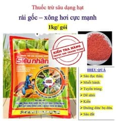Rải gốc Siêu Nhân (1kg) - Trừ sâu đục thân lúa, rải trừ rệp sáp rễ, tuyến trùng, sâu đất, bọ dừa, đuông dừa, muỗi hành