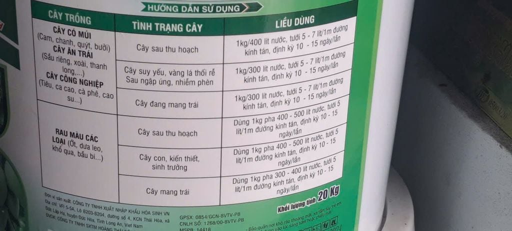 Xô Nuôi Trái VINA 20kg - Nuôi bông - Mập nụ, nuôi trái - Trái lớn - Lên màu siêu đẹp, nặng ký - Đều trái - Neo trái - Tăng năng suất tối đa, nuôi cây - Phục hồi cây sau thu hoạch - Cải tạo đất nhanh