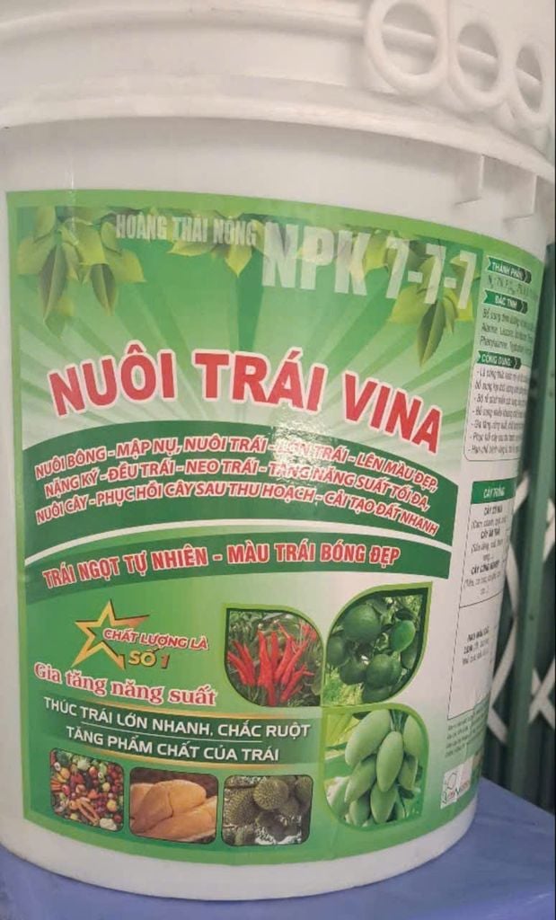 Xô Nuôi Trái VINA 20kg - Nuôi bông - Mập nụ, nuôi trái - Trái lớn - Lên màu siêu đẹp, nặng ký - Đều trái - Neo trái - Tăng năng suất tối đa, nuôi cây - Phục hồi cây sau thu hoạch - Cải tạo đất nhanh