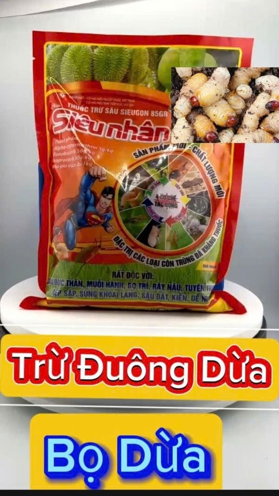 Bộ đôi trị đuông dừa gây hại, diệt luôn sâu đất, sùng đất, tuyến trùng rễ, dế nhủi, kiến