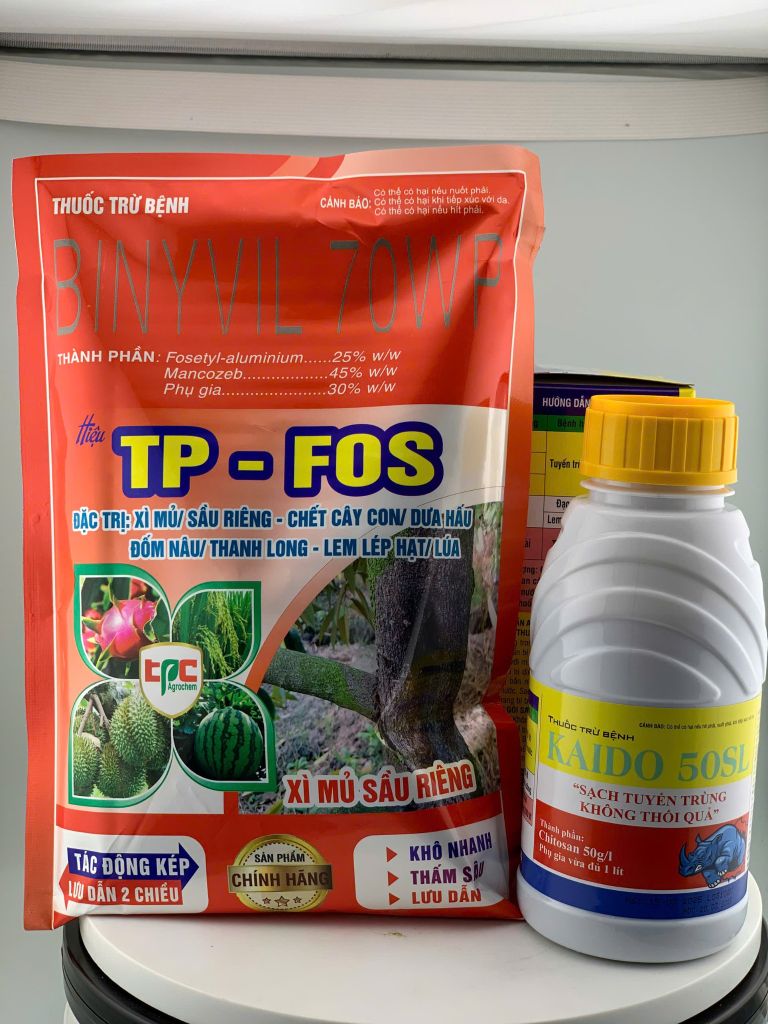Phòng trừ tuyến trùng rễ, trị vết thương do tuyến trùng và nấm bệnh rễ, giúp bộ rễ phục hồi và phát triển mạnh - SẠCH TUYẾN TRÙNG 450ml+TPFOS 800gram