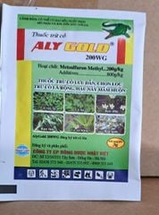 Thuốc trừ cỏ ALY GOLD 200WG (gói 3 gam): Trừ cỏ hậu nảy mầm muộn, Cỏ vảy ốc - Cỏ bợ - Rau dừa - Rau má - Cỏ xà bông - Rau sam - Rau mương - Rau sam - Bèo tây.