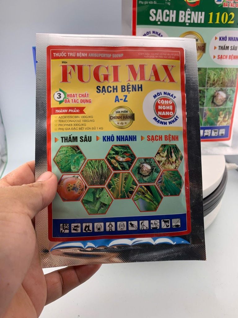 Combo phòng trừ bệnh thối trái mít, thối cuống mít, thối mầu mít - Fugi max 25g và Sạch bệnh 1102 50g