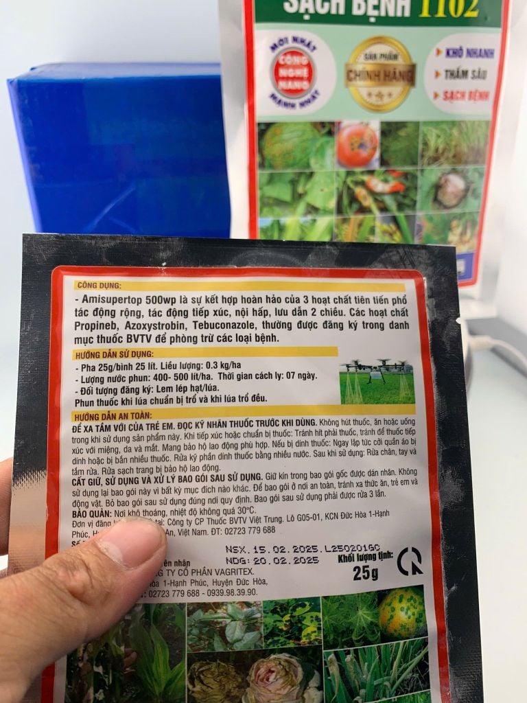 Combo phòng trừ bệnh thối trái mít, thối cuống mít, thối mầu mít - Fugi max 25g và Sạch bệnh 1102 50g