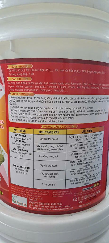(20kg) Xô nuôi trái King Max: Lớn trái, Xanh trái, Bóng trái, Thúc trái, Nuôi trái to - Nuôi bông - Mập nụ, Nuôi trái - Lớn trái - Lên màu đẹp, Nặng ký - Đều trái - Neo trái - Tăng năng suất tối đa, Nuôi cây - Cải tạo đất nhanh
