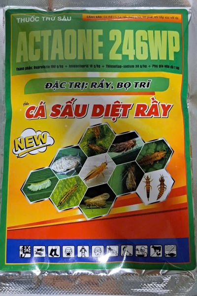 Cá sấu diệt rầy 100g (Actaone 246WP) - trừ rầy nâu, rầy xanh, rầy phấn trắng, rầy mềm, rầy bông, rệp sáp, bọ trĩ, bọ nhảy, bọ rùa.