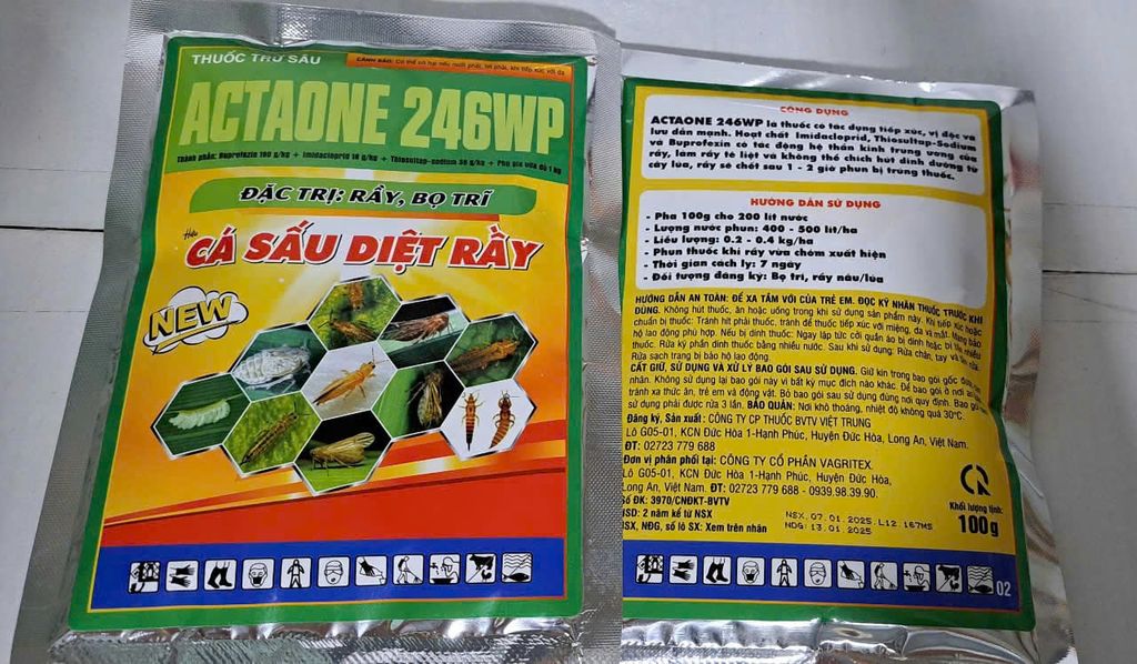 Cá sấu diệt rầy 100g (Actaone 246WP) - trừ rầy nâu, rầy xanh, rầy phấn trắng, rầy mềm, rầy bông, rệp sáp, bọ trĩ, bọ nhảy, bọ rùa.