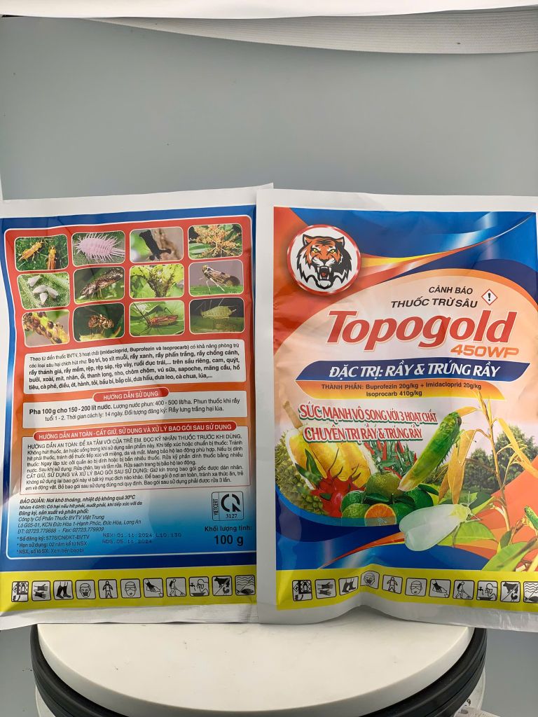 (100gam) TOPOGOLD 450WP: trừ rầy xanh, rầy phấn trắng rầy chổng cánh và bọ xít muỗi - diệt rầy và gây ung trứng