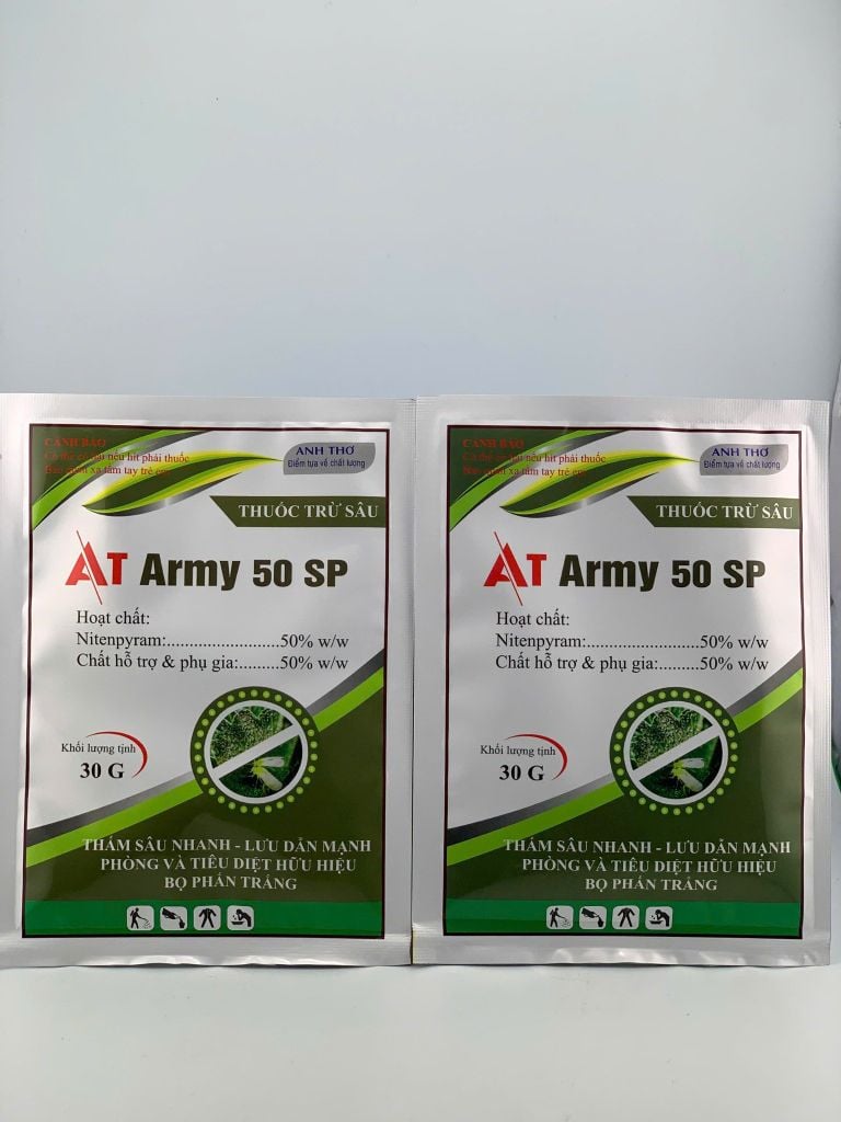 (Lúa) Gói AT Army 50SP 30gam - Trừ rầy nâu, rầy phấn trắng, bọ xít trên lúa, Nitenpyram 50%