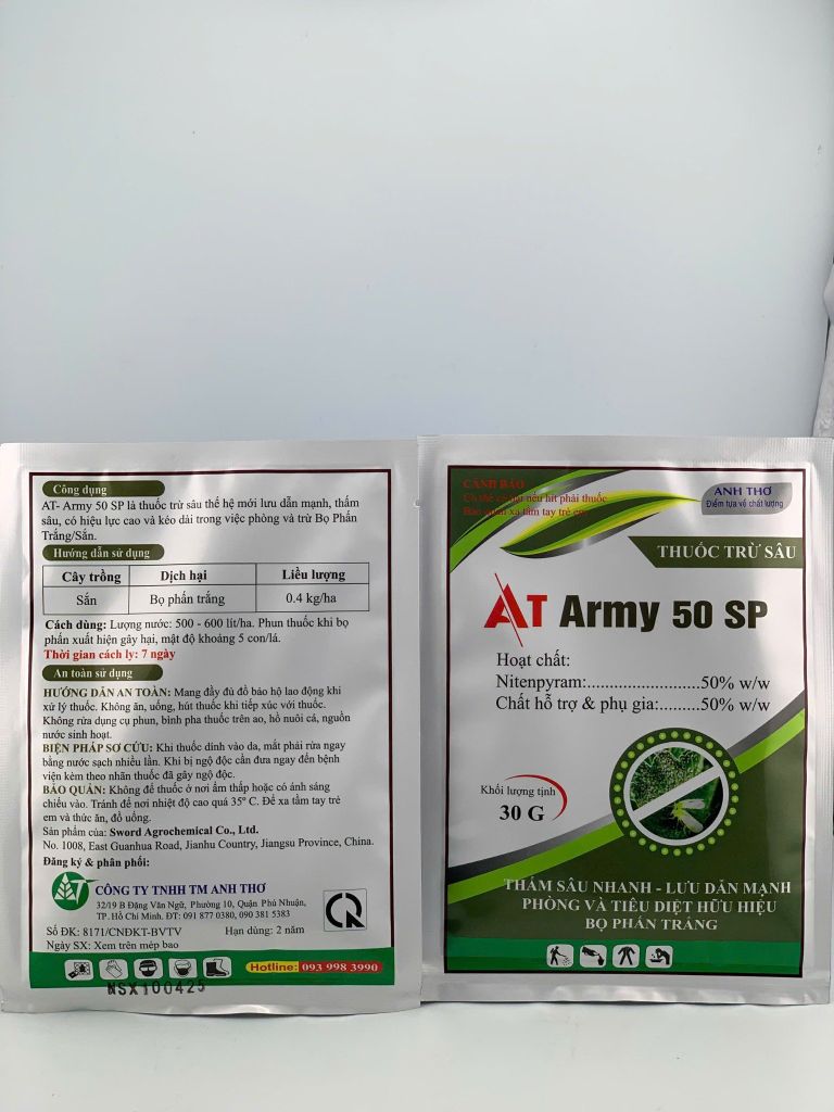 (Lúa) Gói AT Army 50SP 30gam - Trừ rầy nâu, rầy phấn trắng, bọ xít trên lúa, Nitenpyram 50%