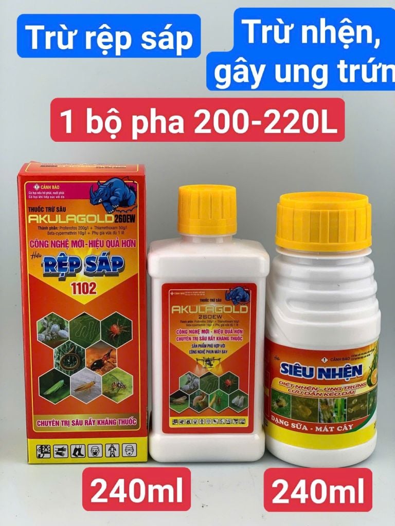 (Rệp sáp + nhện cây đào) Phòng trừ rệp sáp trên cây đào và trừ nhện đỏ, gây ung trứng trên cây đào, không nóng, mát cây, mát bông