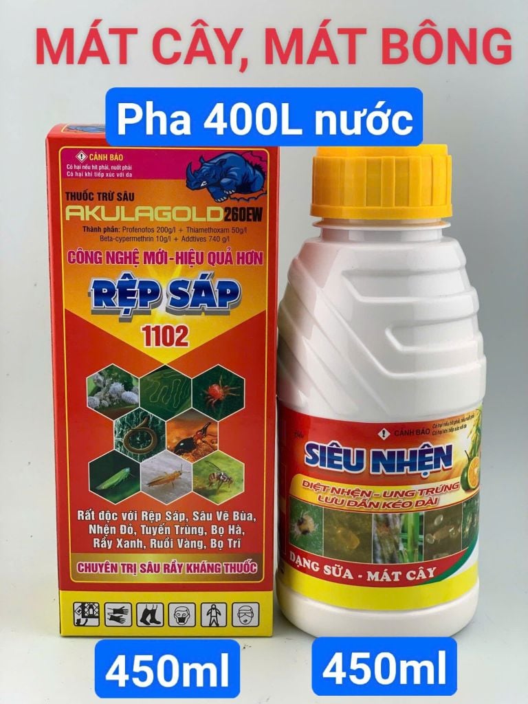 (Rệp sáp + nhện cây đào) Phòng trừ rệp sáp trên cây đào và trừ nhện đỏ, gây ung trứng trên cây đào, không nóng, mát cây, mát bông