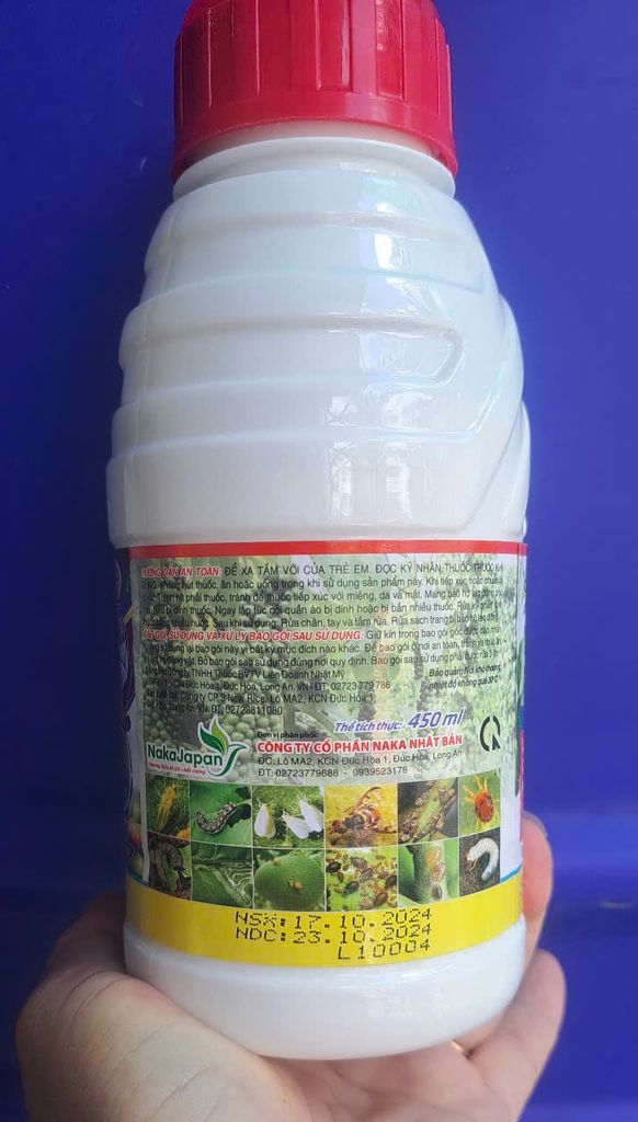 Chai KTEDO 85EC – HIỆU HÙM XÁM 450ml: diệt côn trùng chích hút, rầy xanh, rệp sáp, rầy thánh giá, bọ trĩ, nhện đỏ, sâu ăn lá, bọ phấn trắng, rầy mềm