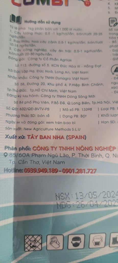 (25g) Phân bón vi lượng, phun qua lá, Nano Combi 25gr