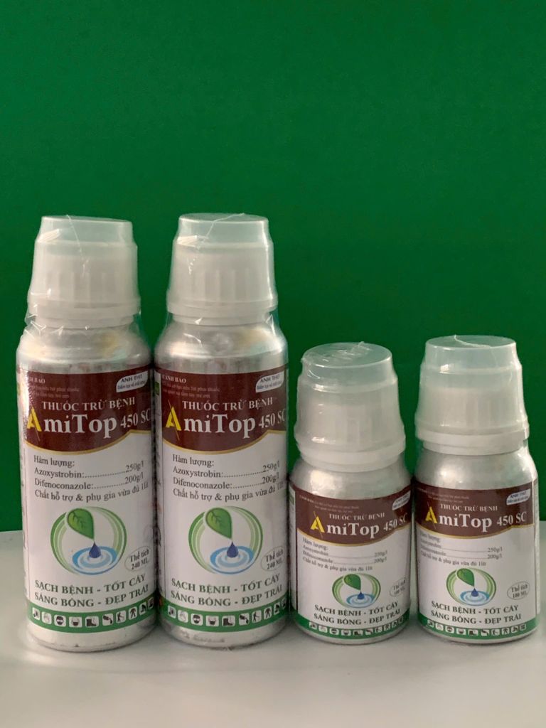 (Chai 100ml-240ml) Thuốc trừ bệnh Amitop 450SC (nhập khẩu Ấn độ) trừ bệnh đốm lá, sương mai, thán thư, thối trái trên rau màu, khổ qua, bầu bí dưa chuột, dưa leo, phóng đọt, mập đọt, không nóng