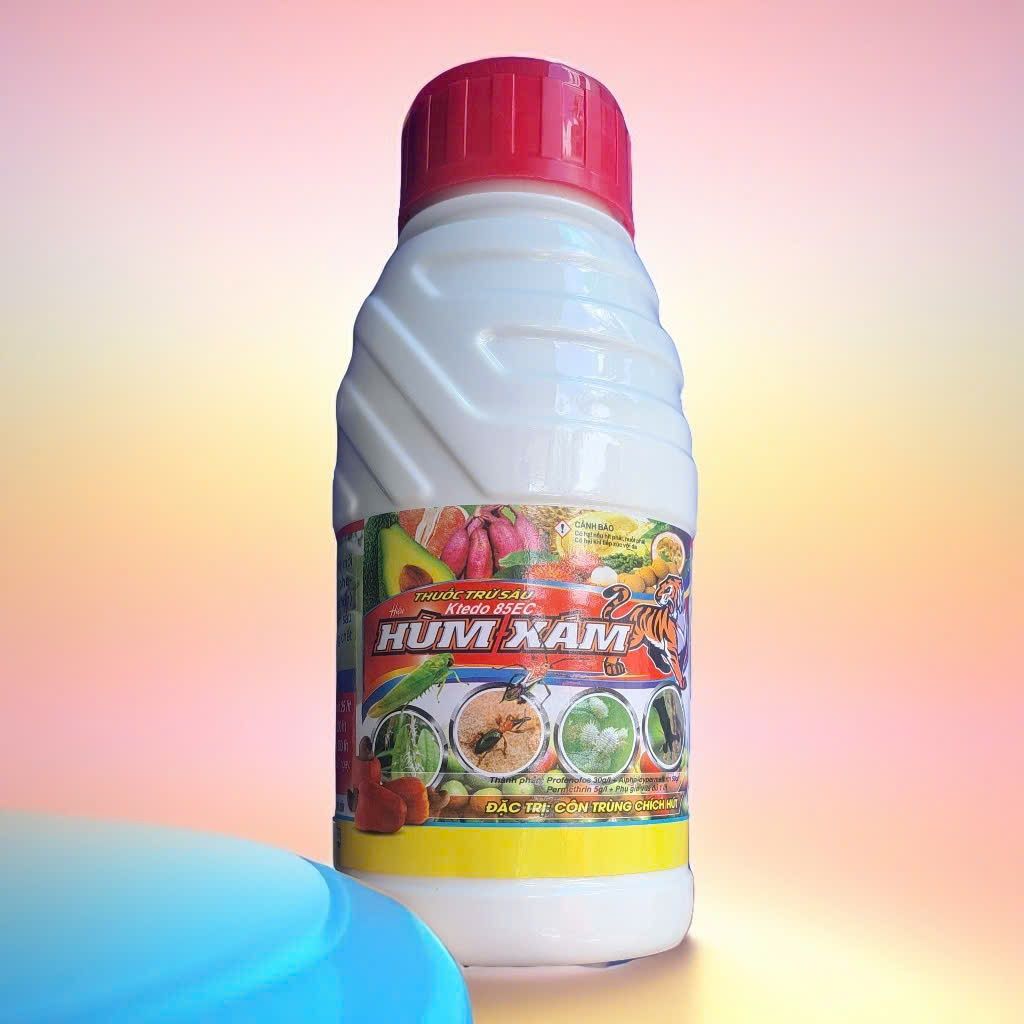 Chai KTEDO 85EC – HIỆU HÙM XÁM 450ml: diệt côn trùng chích hút, rầy xanh, rệp sáp, rầy thánh giá, bọ trĩ, nhện đỏ, sâu ăn lá, bọ phấn trắng, rầy mềm