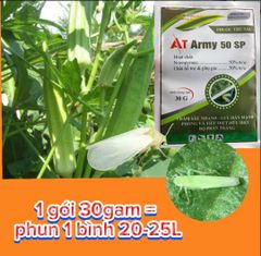 Thuốc AT ARMY 50SP trừ rầy phấn trắng đậu bắp, thuốc trị rầy xanh trên đậu bắp
