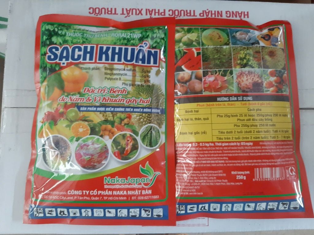 (GÓI LỚN 250gam) Thuốc trừ bệnh Rorai 21wp, sạch khuẩn 21WP 250g