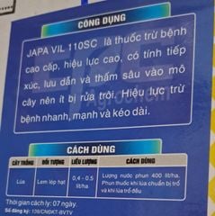 Thuốc trừ bệnh Japavil 110sc - Hexa Vill 110sc 1 lít, dạng sữa, mát cây, hoạt chất Hexaconazole chặn đọt sầu riêng, trừ bệnh lem lép hạt lúa
