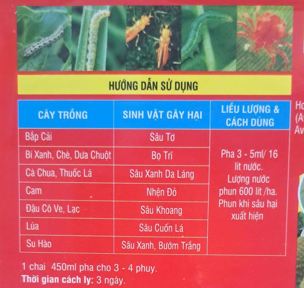 Thuốc trừ sâu OMAN 2EC 450ml - Trừ Sâu, trừ nhện đỏ, sâu tơ bắp cải, bọ trĩ, sâu xanh da láng, sâu khoang, sâu cuốn lá lúa, sâu xanh, bướm trắng