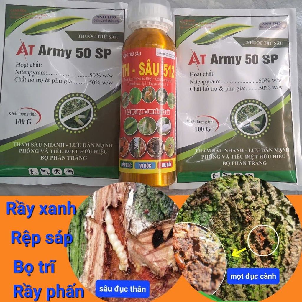 Phòng trừ, trị rầy xanh, rệp sáp, rầy phấn, bọ trĩ, sâu đục thân và mọt đục cành gây hại sầu riêng,  mát cây, mát bông, không nóng, an toàn cho giai đoạn bông và trái non
