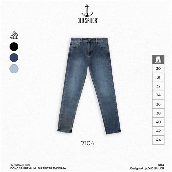  Quần Jean Nam Form Carrot Old Sailor - 7104 - Big size upto 44 