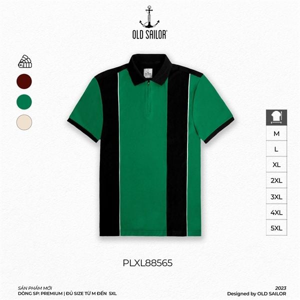 Áo Polo 3-Bar Stripe Old Saillor - PLXL88565 - Big size upto 5XL 